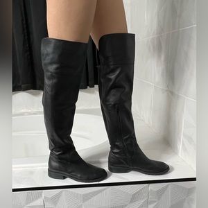 Black, genuine leather over the knee boots women’s size 9